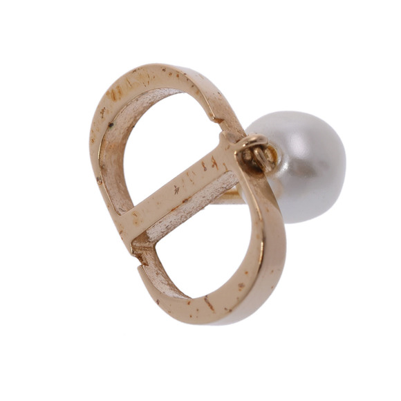 Dior PETIT CD Gold White Resin Pearl Earrings - Picture 4 of 7
